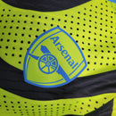 CAMISA VERSÃO PLAYER DO ARSENAL 23/24 VERDE NEON E PRETO