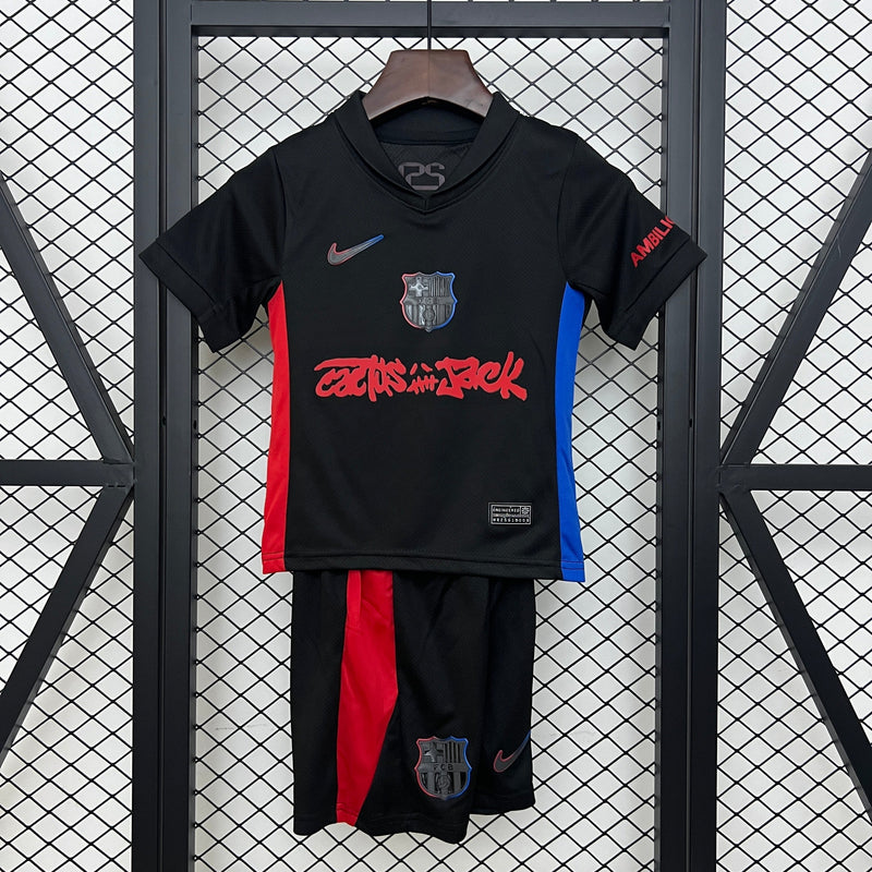 KIT INFANTIL DO BARCELONA 25/26 PRETO